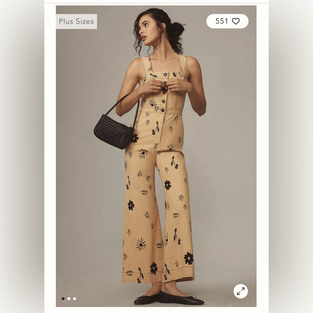 The Portside Button-Front Jumpsuit by Maeve size 8